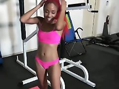 Hot Black Girl Shows Off Her Nice Pussy In A Gym