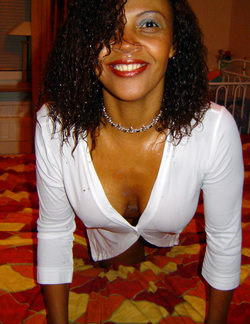 Pleasurable black mom with naked round