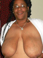 Black Grandmother Boobs - Seventy black granny with big saggy tits